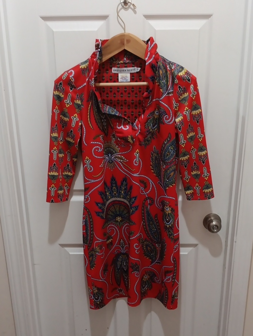 Gretchen Scott Red Paisley and Floral Print Blouse - Picture 1 of 6